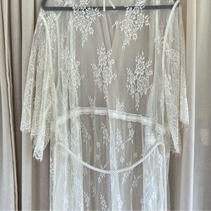 Anthropologie long lace robe